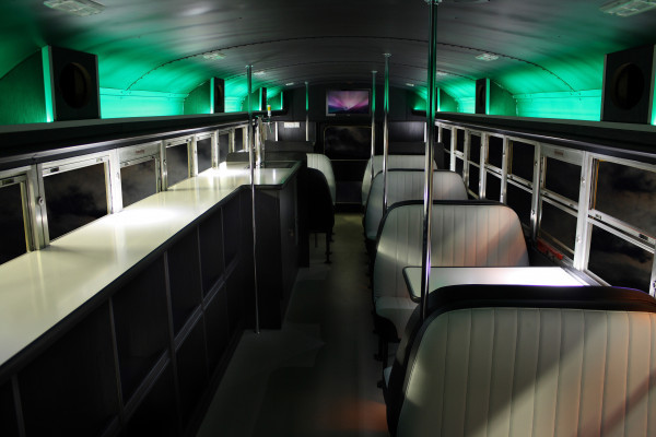 Inside view of the Cool Bus