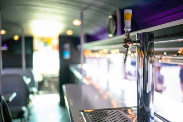 Beer tap inside the Cool Bus