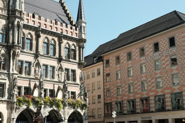 Historic buildings around Marienplatz in Munich