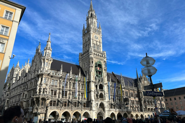 New Town Hall and Glockenspiel at Marienplatz in Munich