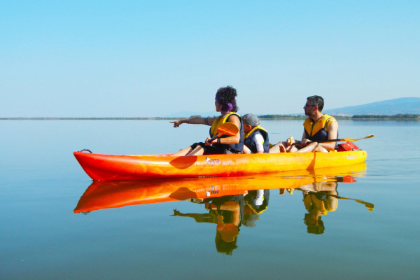 Kayak doppio per 2 adulti e 1 bambino