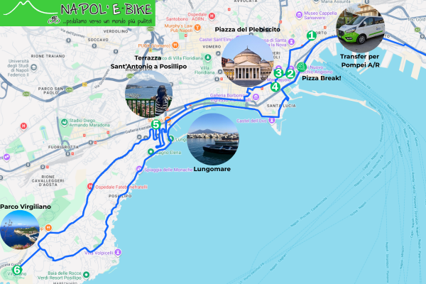 Un itinerario senza stress: tour in e-bike, pausa pranzo e comodo transfer privato per Pompei.