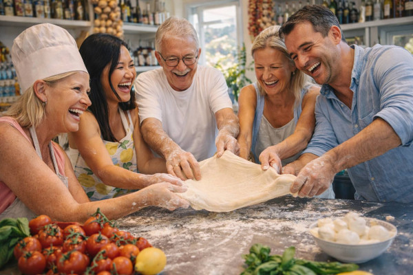 Corso di cucina a Positano con menu completo in terrazza
