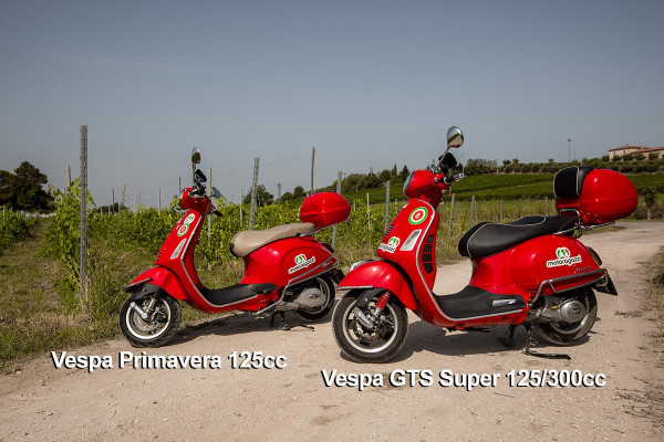 Vespa Primavera 125cc and Vespa GTS Super 125cc/300cc scooter for rent Peschiera del Garda
