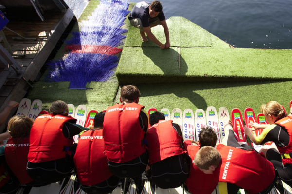 Waterski instructie groep Cablepark Aquabest
