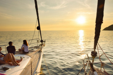 Sunset Aperitif on Sailing Boat