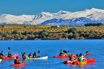 Canoes on the Cubillas Reservoir, Granada