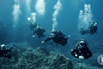 Baptism in the marine reserve of Menorca