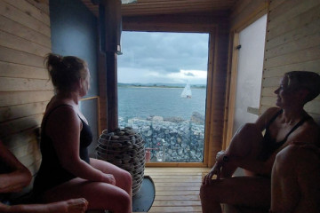 View from Hotbox Sauna Rosses Point