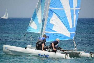 Laser dart 16 rental. Catamaran Kos island Greece.