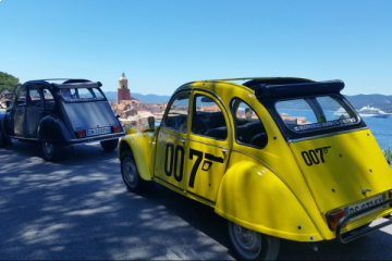 Vintage car ride and wine tasting