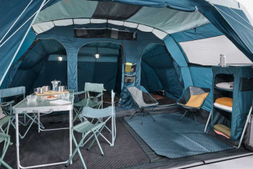 Arpenaz 6.3 family tent with three sleeping cabins