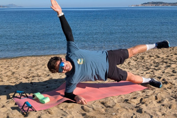 Circuit training on the beach