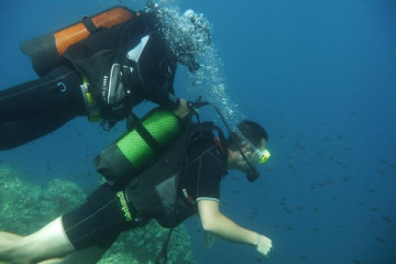 First scuba-diving - From the beach, Mandelieu