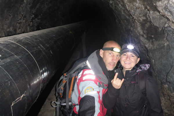 Without a headlamp there is no progress in the tunnels.