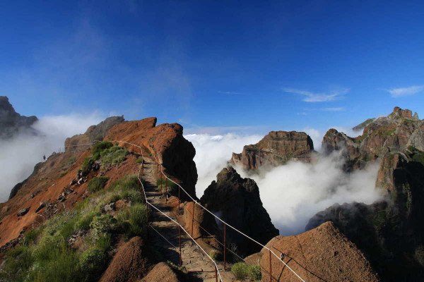 The queen hiking path of Madeira, from Pico Arieiro to Pico Ruivo.