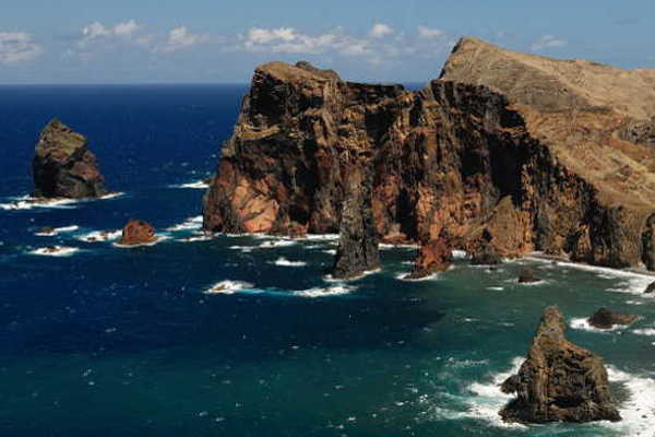 The fascinating steep coast of the Sao Lourenco peninsula in Madeira.