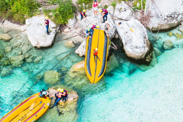 Raft slide.