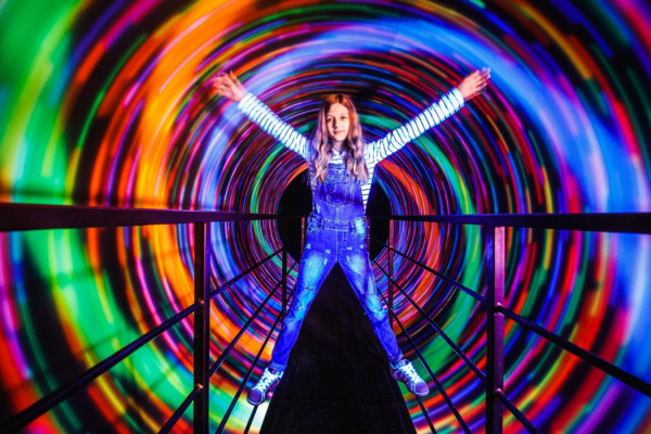 The Vortex Tunnel, one of the 50 exhibits