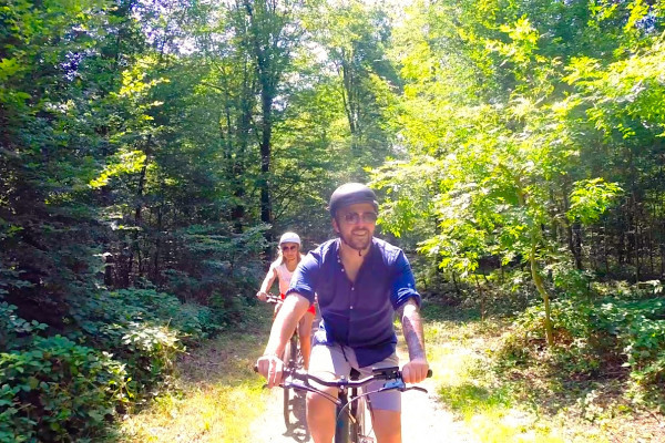 Cycling in the forest of Montagne de Reims