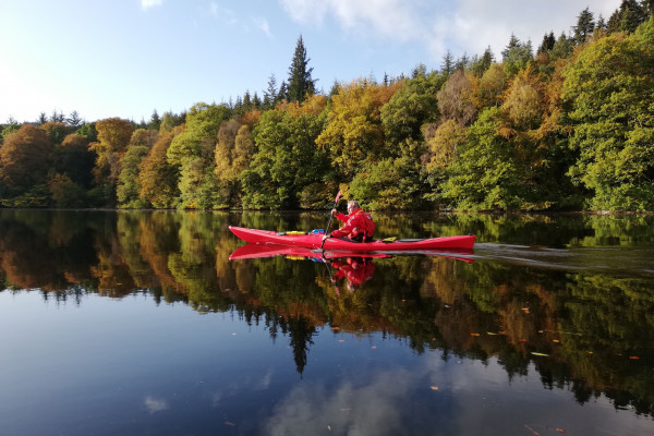 Autumn time kayaking - Outdoor Explore - Loch Faskally near Pitlochry, Perthshire