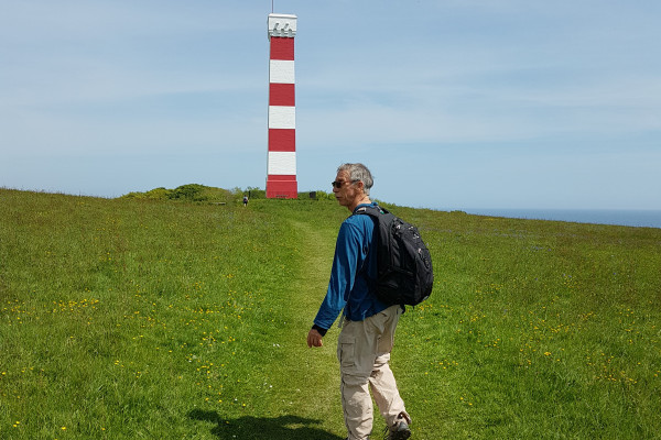 Approaching the daymark tower