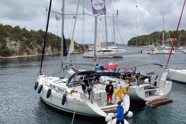 School Boat moored in a bay