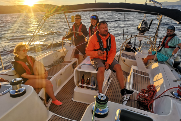 sunset sailing photo
