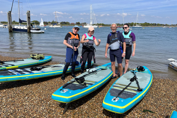 Stand-up paddleboarding in Chichester harbour west Sussex