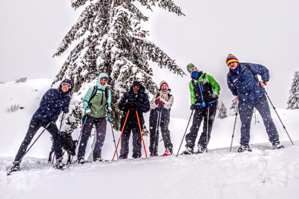 Snowshoeing in Passo Coe