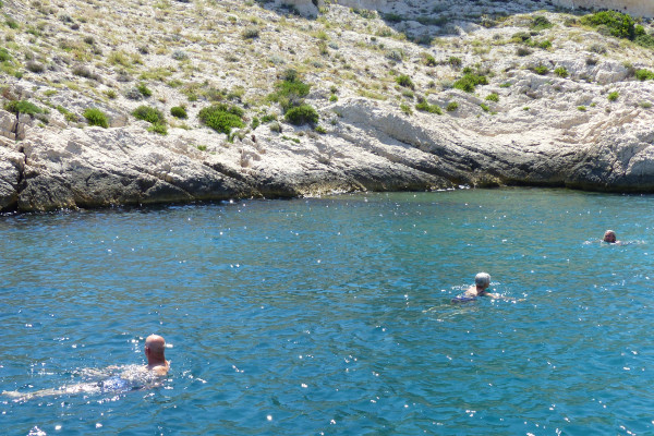 Swimming in the clear waters of Marseille's calanques