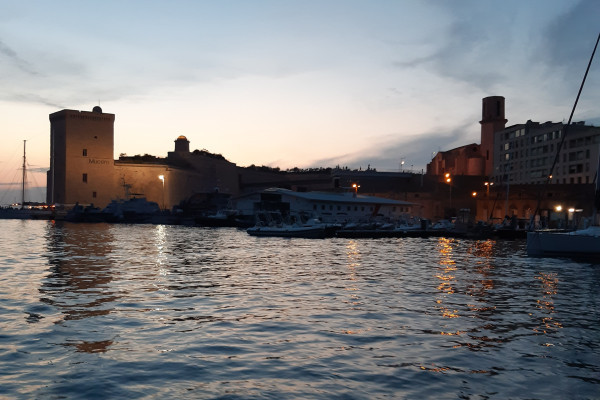 the Vieux Port at sunse