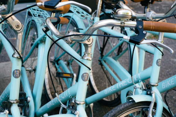Our aquamarine bikes