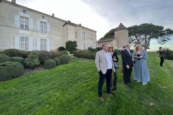 The garden facing the vines at Chateau d'Yquem