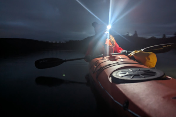 Short nigh kayak trip at Clunie Loch