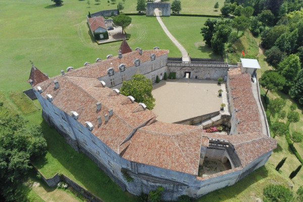 Aerial view  of the Château Royal de Cazeneuve 