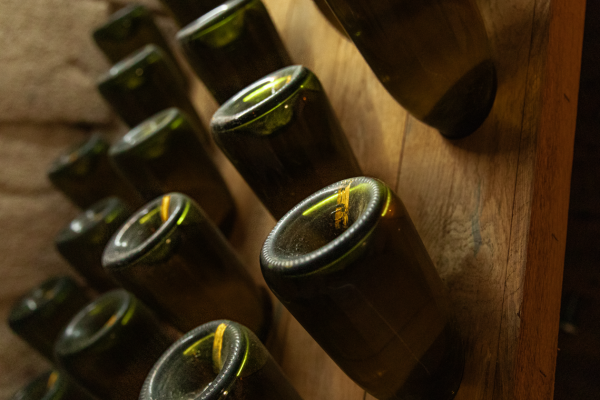 Iconic bottles on a rack