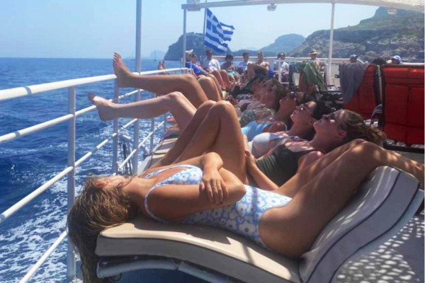 Comfortable seating sun bathing