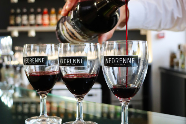 Tasting of crème de cassis, blackcurrant liqueur