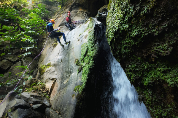 Rappel on last waterfall