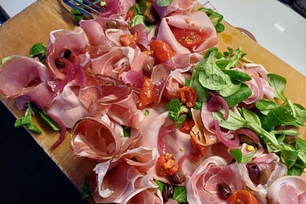 Board of Italian delicatessen