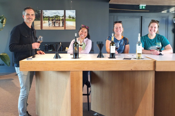 Wine tasting experience included in the gravel bike tour.