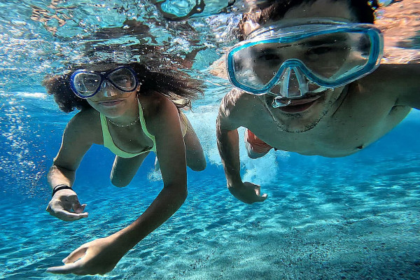 Snorkeling in turquoise water