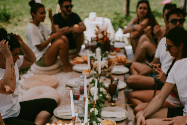 friends, lunch, garden, summer, garda lake, italian food