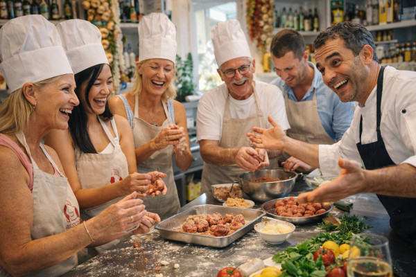 Cooking class in Positano with a full menu on the terrace
