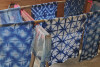 Indigo-Färberei und Shibori: Schal