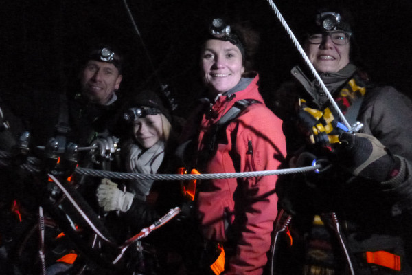 Ziplining by night