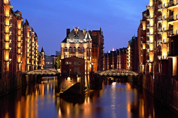 Illuminierte Speicherstadt