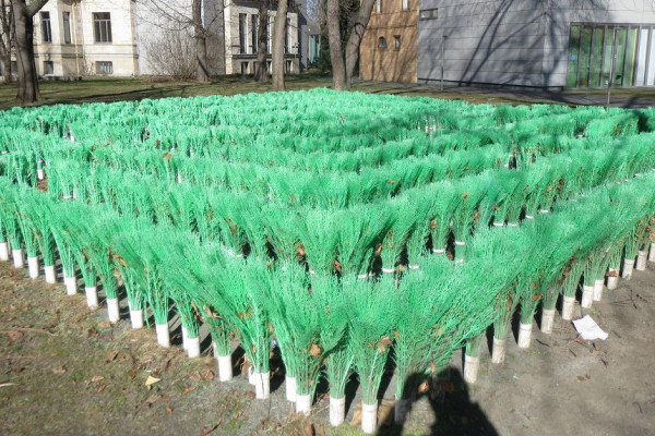 Eine Kunstinstallation im Musikviertel. 