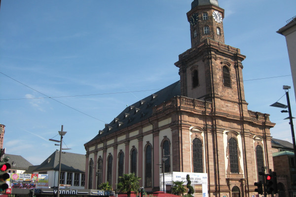 Die Dreifaltigkeitskirche in Worms, größte protestantische Kirche im Umkreis bis Speyer